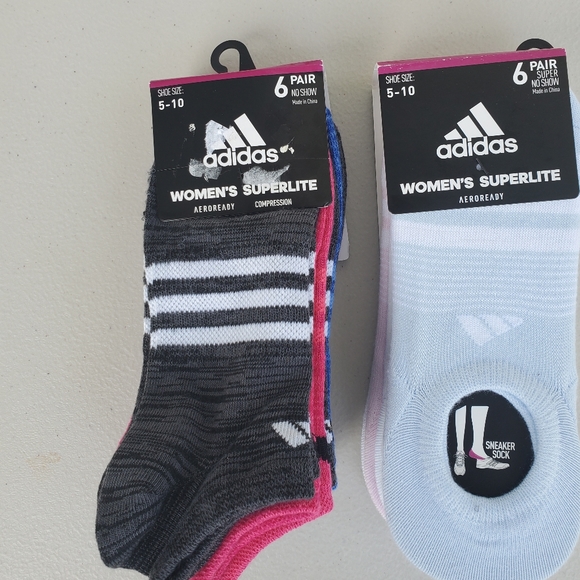 adidas Accessories - 2 Adidas Women's Superlite No Show Socks 6-pair